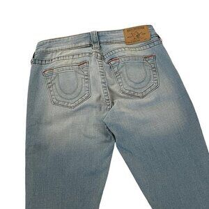 True Religion Super Skinny Stretch Light Wash Mid Rise Jeans Size 25